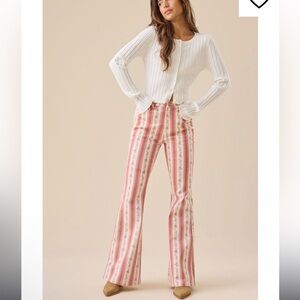 Altar’d State McKenzie Floral Stripe Flare Pant NWT